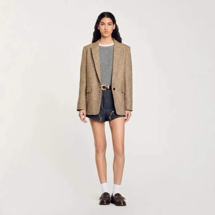 Women Jackets and Blazers SANDRO Suit Jacket Brown