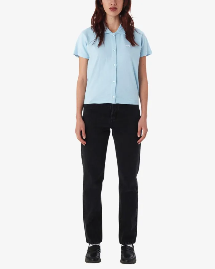 Women JONES BUTTON DOWN Piquant Green OBEY Clothing TOPS