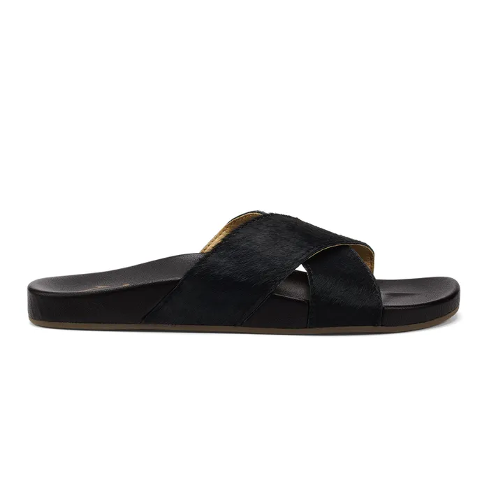 Women Kpea Oho Womens Crossover Slide Sandals Black Olukai Leather