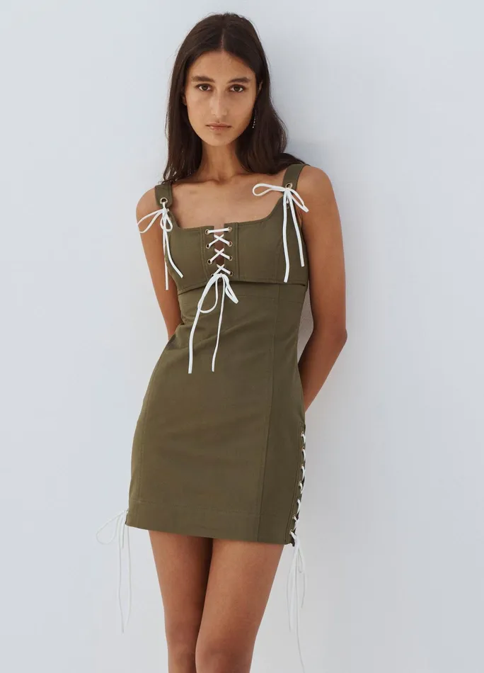Women Laced Detail Mini Dress MONSE Dresses