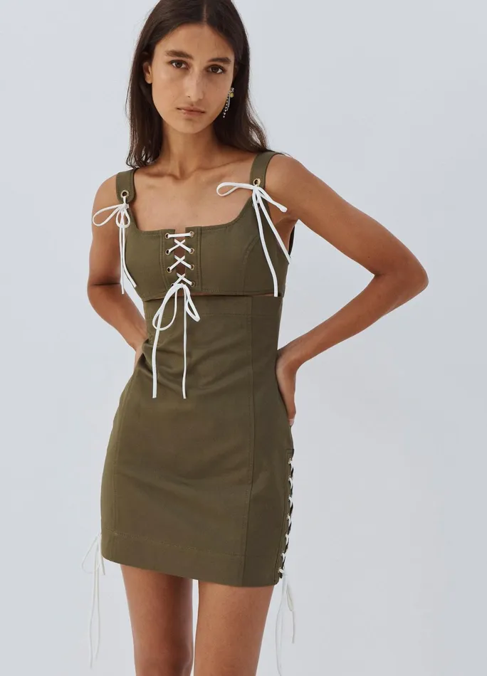 Women Laced Detail Mini Dress MONSE Dresses