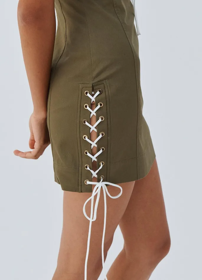 Women Laced Detail Mini Dress MONSE Dresses
