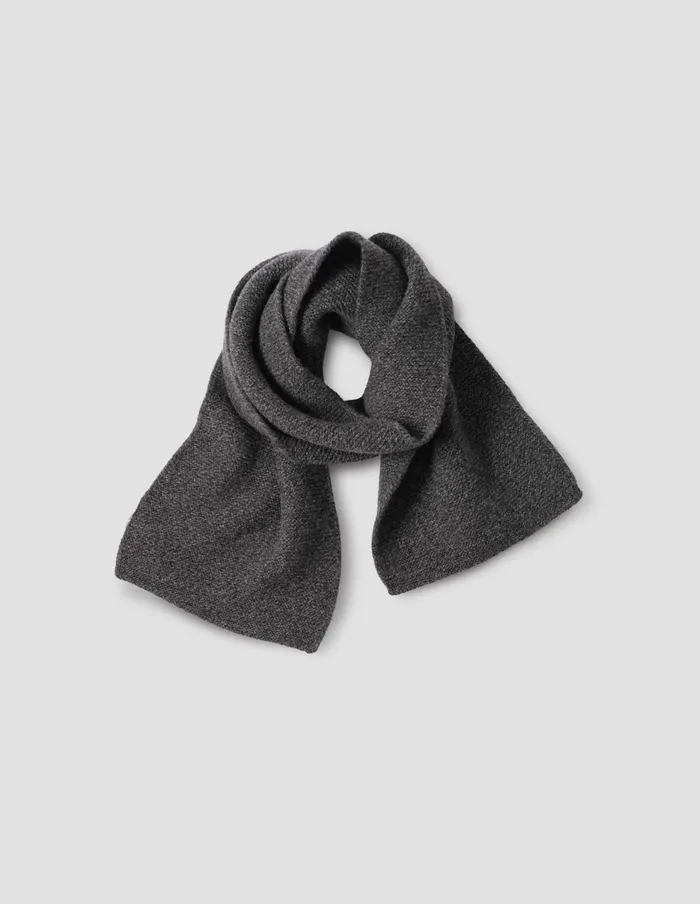 WomenMen Purl Stitch Scarf Charcoal Storm Grey Twist Margaret Howell Scarves