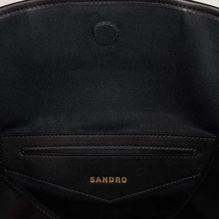 WomenMen Shoulder Bags SANDRO Leather Bucket Bag TANGOSO Black