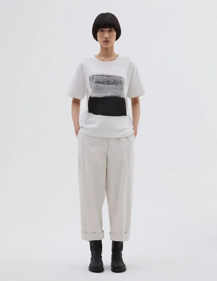 Women Mhl Abstract Stripe T Shirt Off White Margaret Howell Sportswear