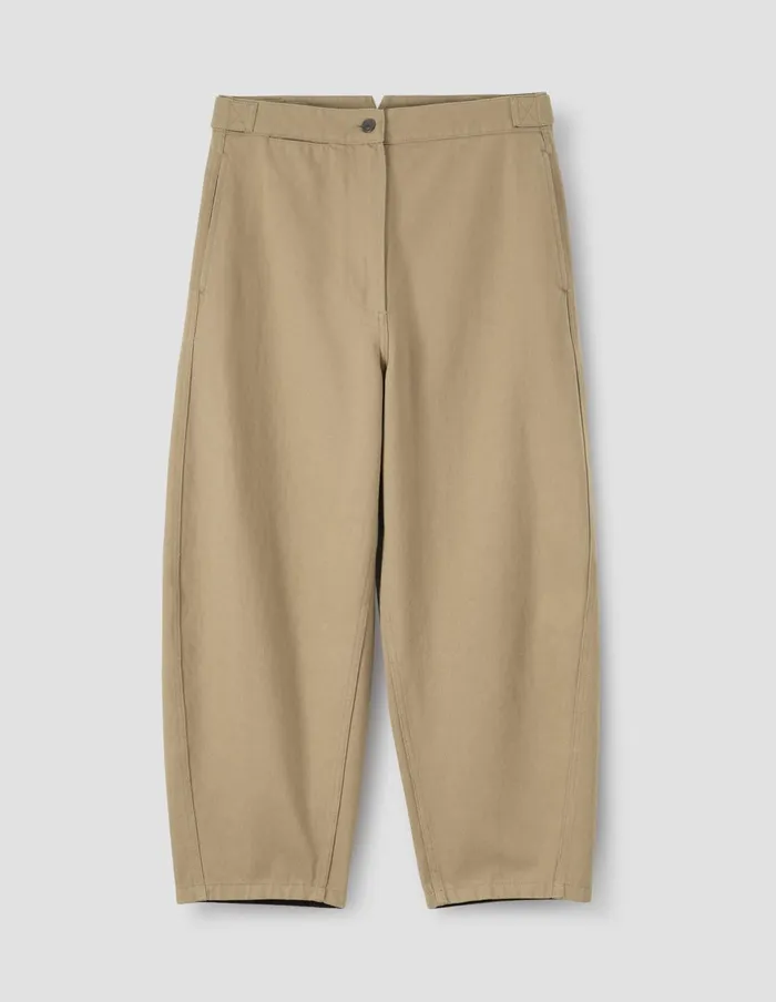 Women Mhl Barrel Leg Trouser Stone Margaret Howell Trousers