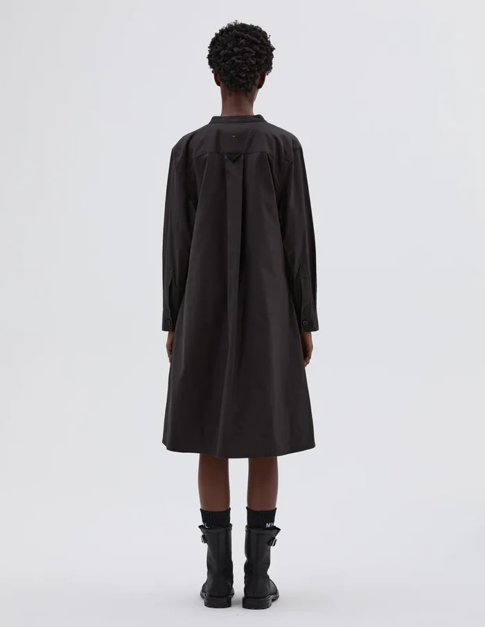 Women Mhl Collarless Swing Dress Ebony Margaret Howell Dresses