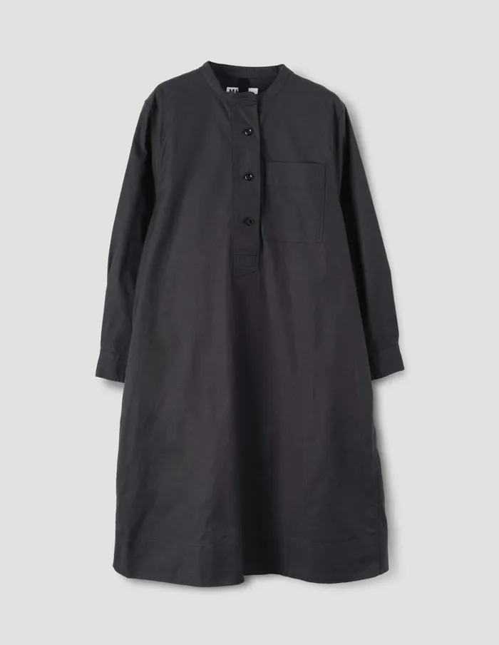 Women Mhl Collarless Swing Dress Ebony Margaret Howell Dresses