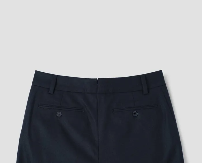 Women Midi Waist Crop Trouser Dark Navy Margaret Howell Trousers