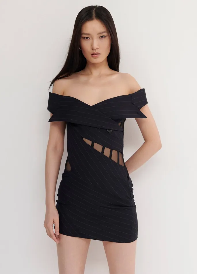 Women Off The Shoulder Corset Detail Cocktail MONSE Dresses