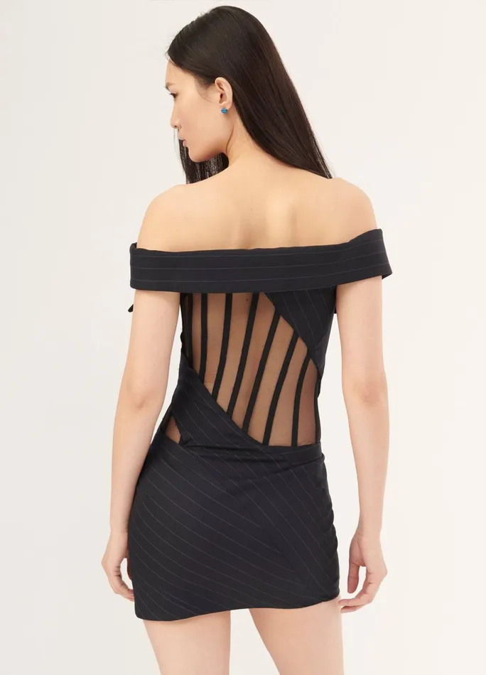 Women Off The Shoulder Corset Detail Cocktail MONSE Dresses