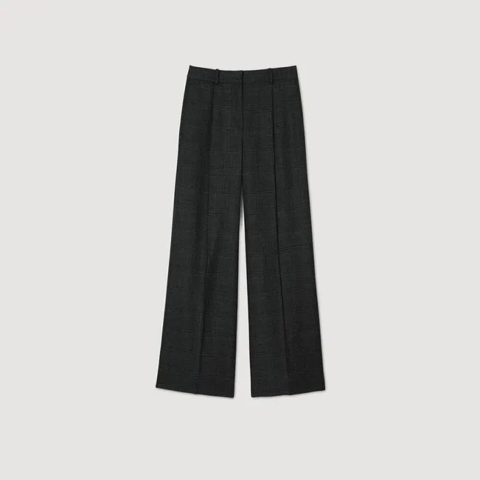 Women Pants and Shorts SANDRO Checked Suit Trousers Dark Grey