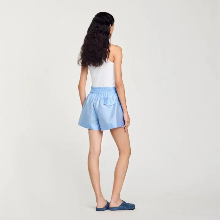Women Pants and Shorts SANDRO Shorts With Pockets Sky Blue