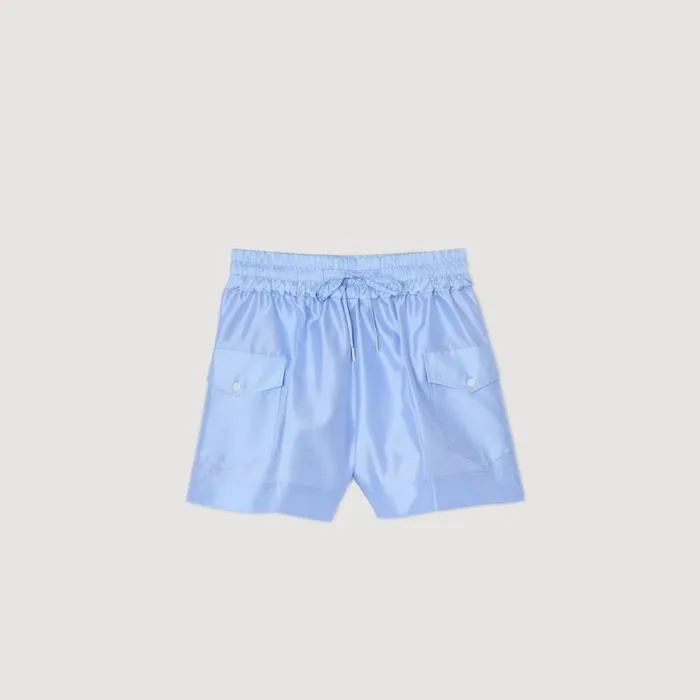 Women Pants and Shorts SANDRO Shorts With Pockets Sky Blue