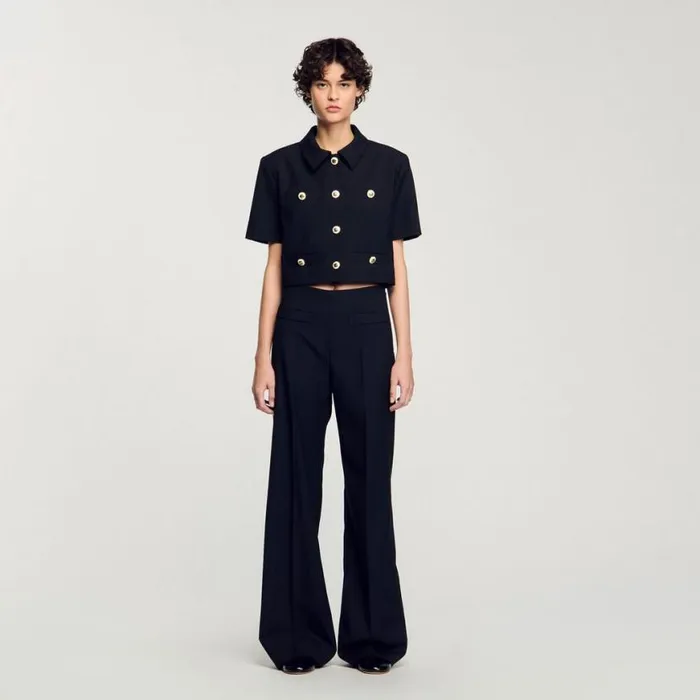Women Pants and Shorts SANDRO Suit Trousers Black