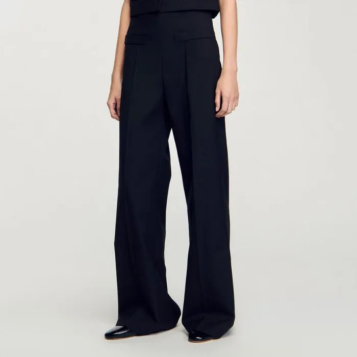 Women Pants and Shorts SANDRO Suit Trousers Black
