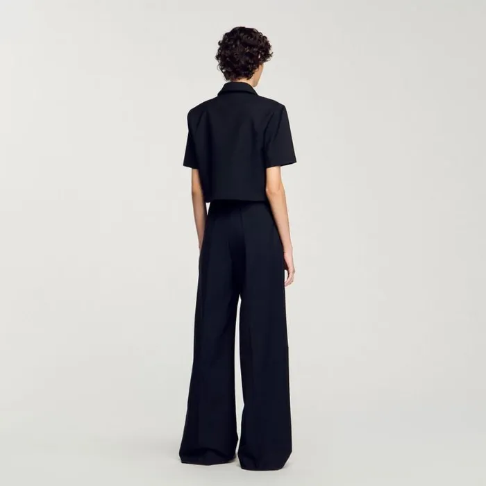 Women Pants and Shorts SANDRO Suit Trousers Black