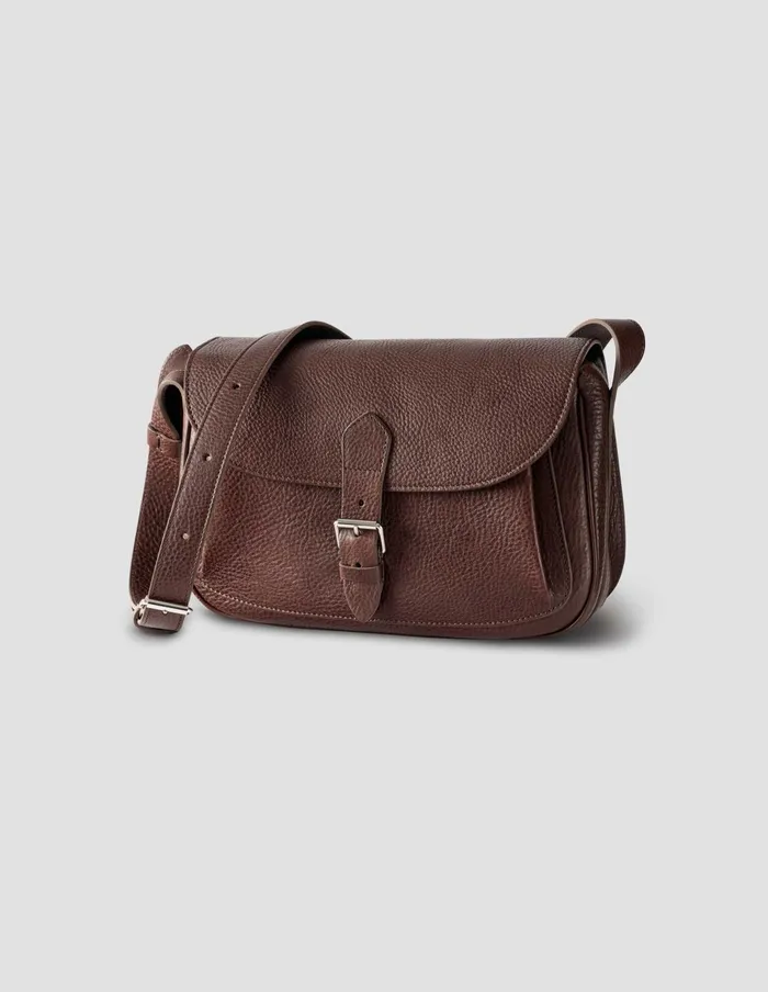 Women Pleat Pocket Satchel Brown Margaret Howell Bags