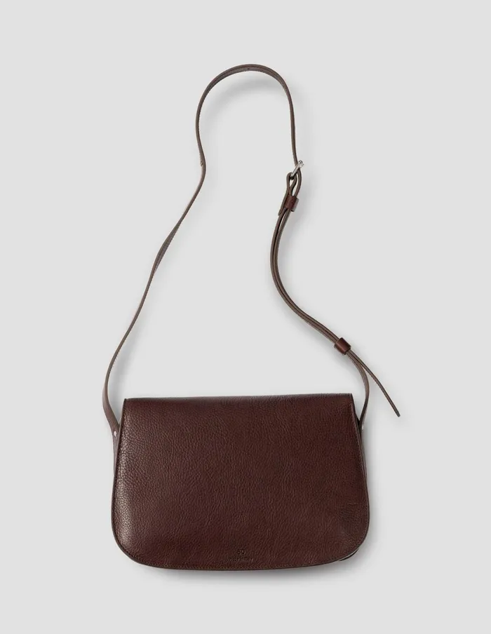 Women Pleat Pocket Satchel Brown Margaret Howell Bags