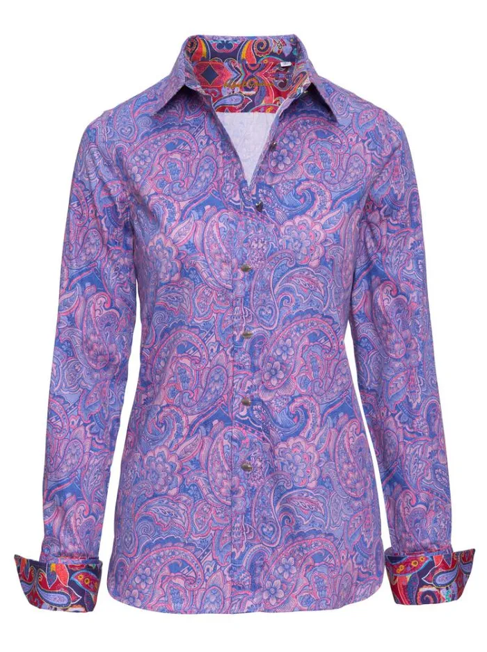 Women PRISCILLA SHIRT Blue Robert Graham Tops