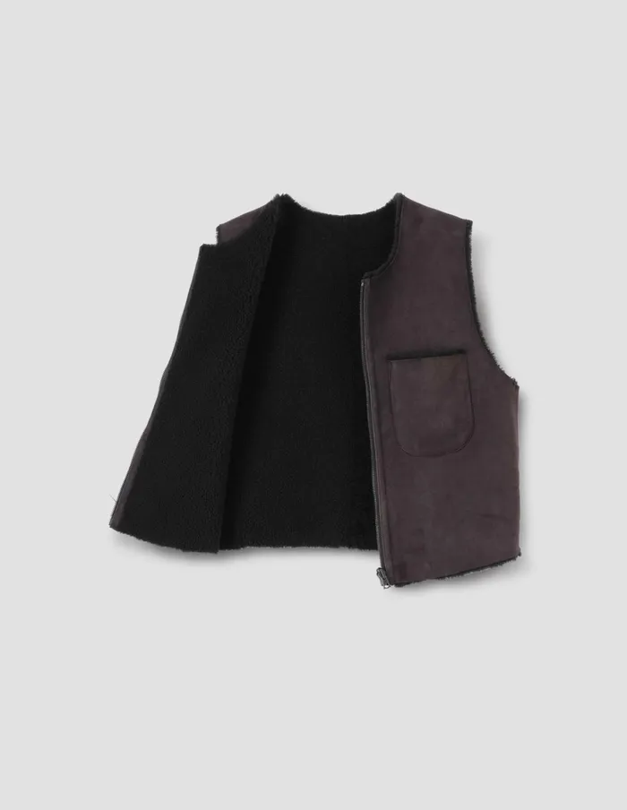 Women Reversible Jerkin Black Brown Margaret Howell Jackets and Coats
