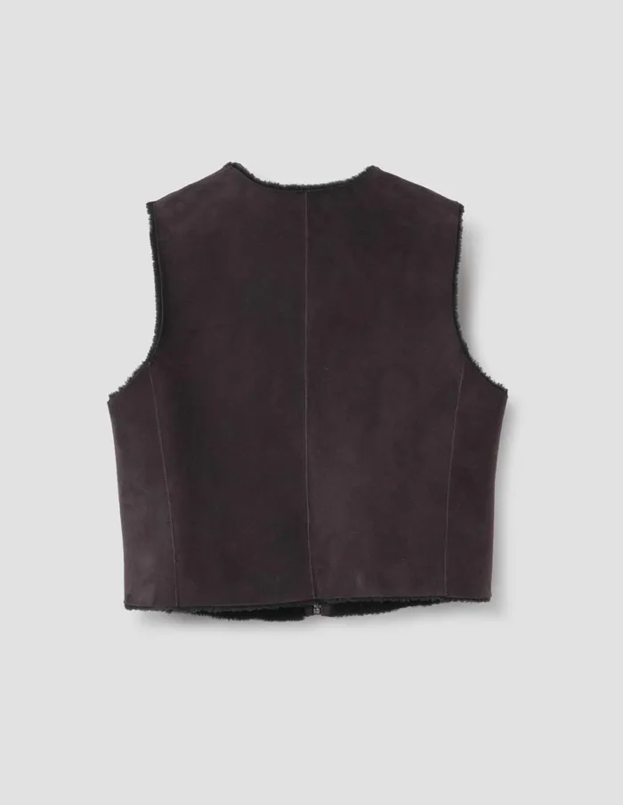 Women Reversible Jerkin Black Brown Margaret Howell Jackets and Coats