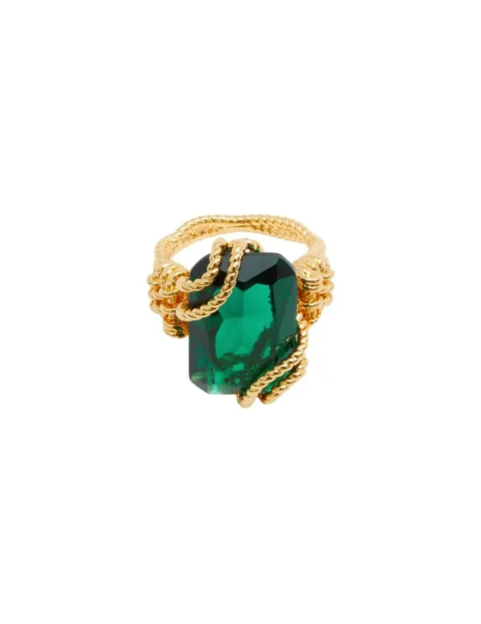 Women Rings Zimmermann Tangled Rope Cocktail Ring Goldemerald