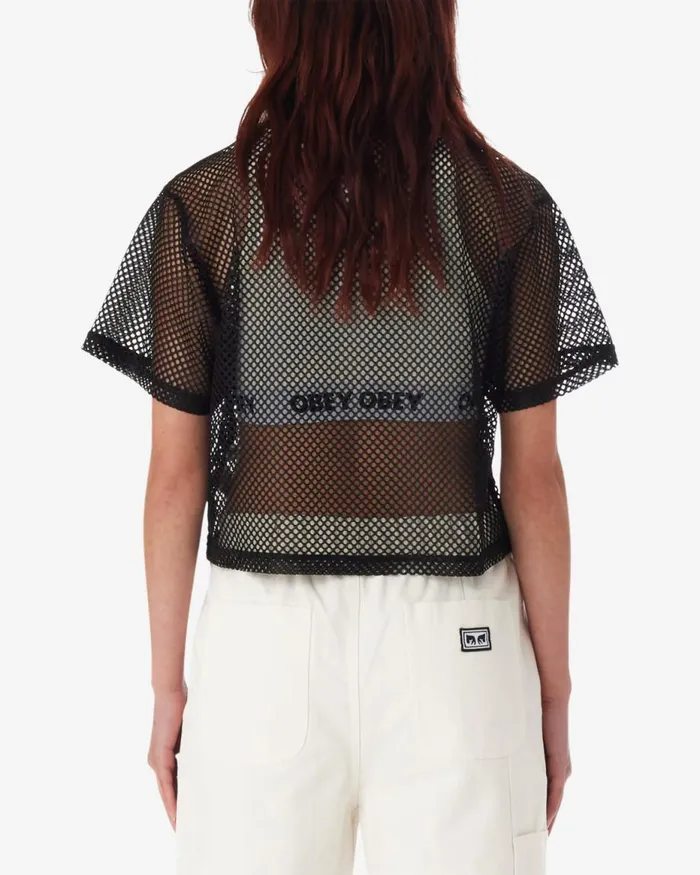 Women ROSE MESH TOP Black OBEY Clothing TOPS