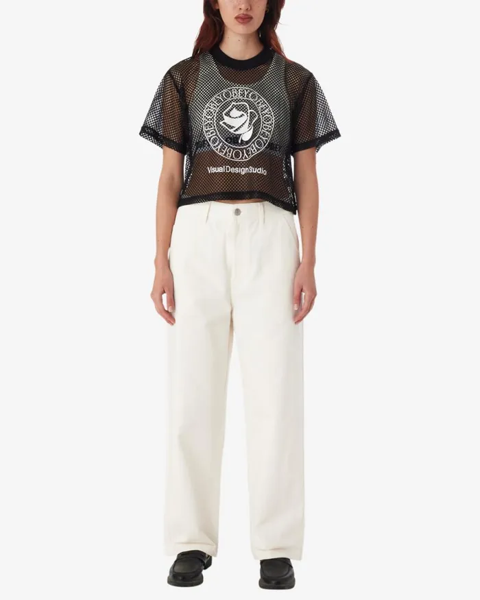Women ROSE MESH TOP Black OBEY Clothing TOPS