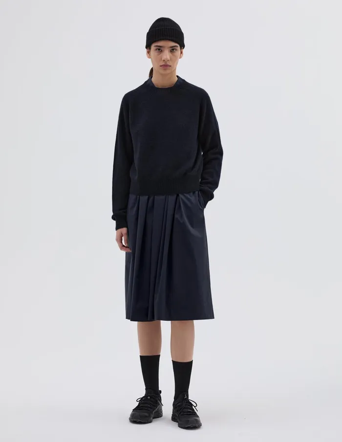 Women Short Classic Crew Neck Dark Navy Twist Margaret Howell Knitwear