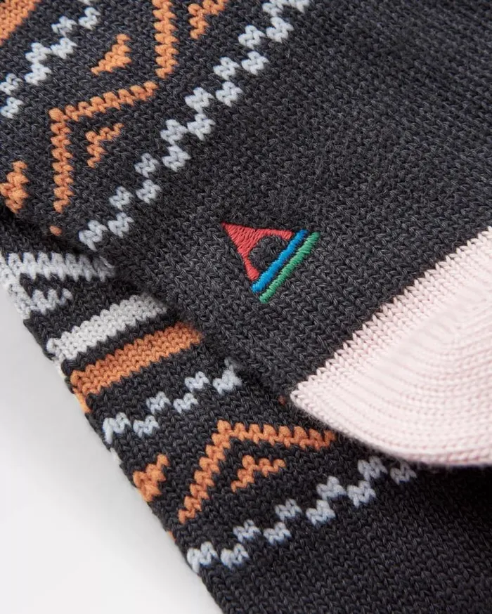 Women Socks Passenger Organic Midweight Patterned Socks Charcoal Charcoal