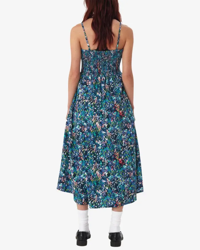 Women SPRING GARDEN DRESS Teal Blue Multi OBEY Clothing DRESSES