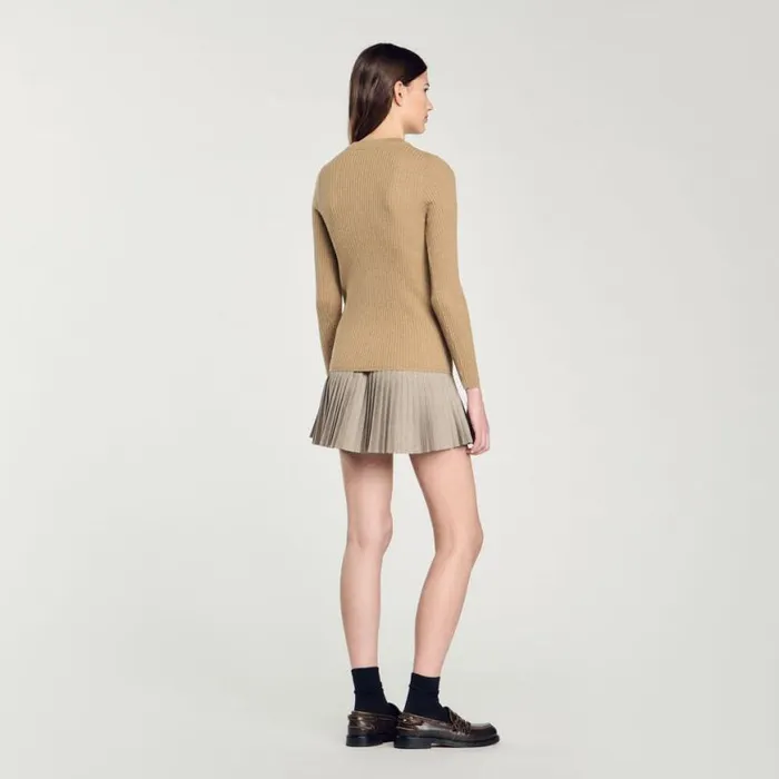 Women Sweaters and Cardigans SANDRO Rib Knit Sweater Olive Green
