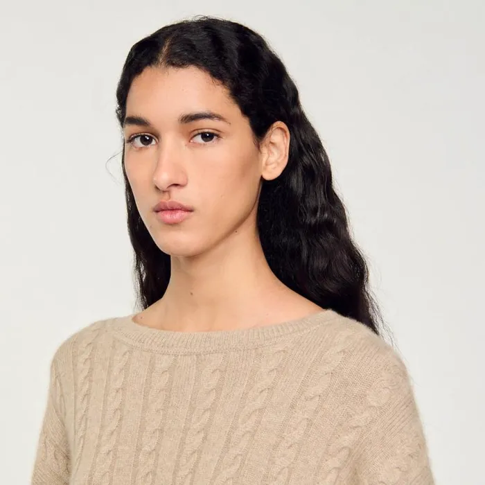 Women Sweaters and Cardigans SANDRO Wool And Cashmere Sweater Beige Women Sweaters and Cardigans SANDRO Wool And Cashmere Sweater Beige