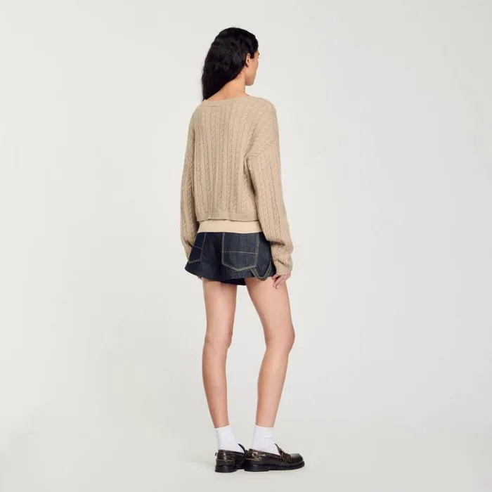 Women Sweaters and Cardigans SANDRO Wool And Cashmere Sweater Beige Women Sweaters and Cardigans SANDRO Wool And Cashmere Sweater Beige