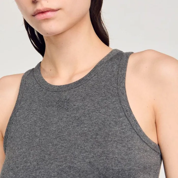 Women Tshirts SANDRO Vest Top Dark Grey