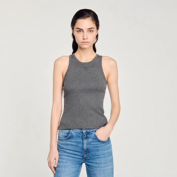Women Tshirts SANDRO Vest Top Dark Grey