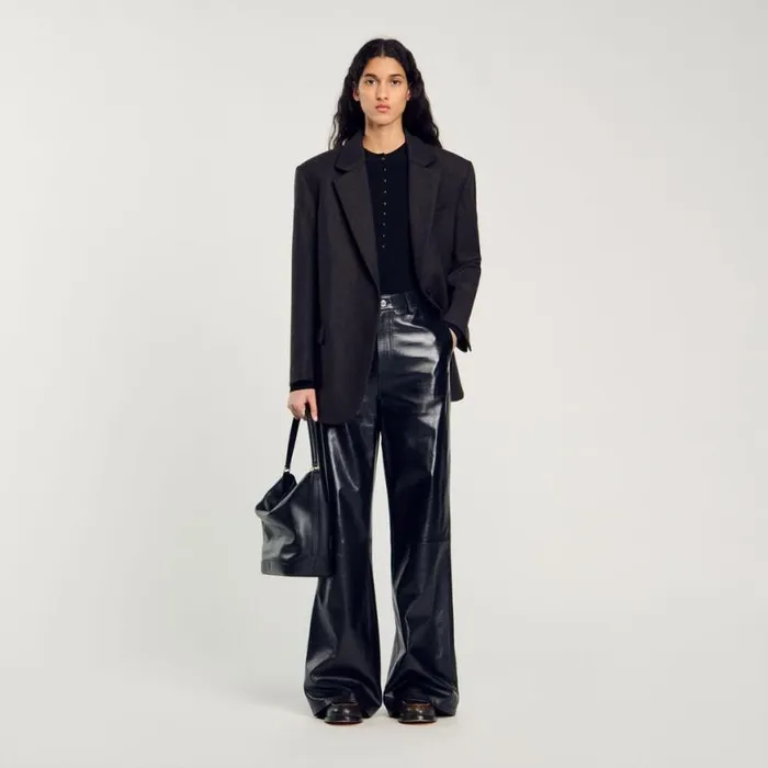 Women Tops and Shirts SANDRO Knit Bodysuit Black Women Tops and Shirts SANDRO Knit Bodysuit Black