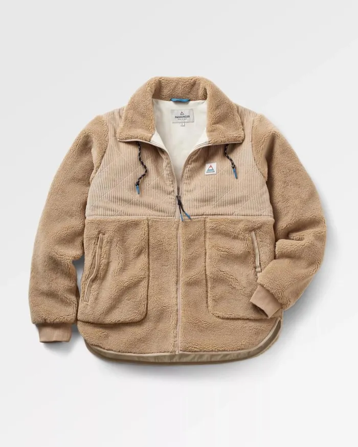 Women Tops Passenger Awaken Recycled DeepPile Sherpa Fleece Biscuit Biscuit
