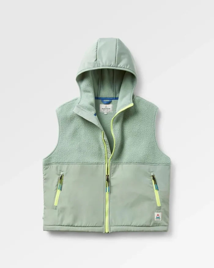 Women Tops Passenger Beebalm Recycled Sherpa Fleece Vest Pistachio Pistachio
