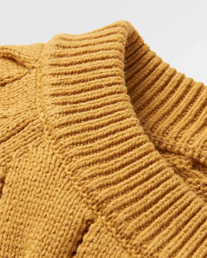 Women Tops Passenger Comfort Organic Knitted Jumper Mustard Gold Mustard Gold