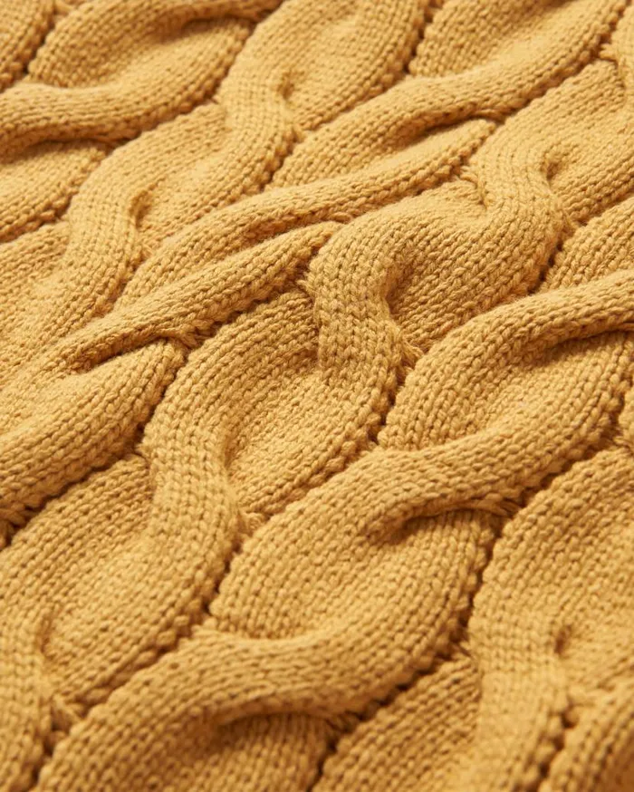 Women Tops Passenger Comfort Organic Knitted Jumper Mustard Gold Mustard Gold