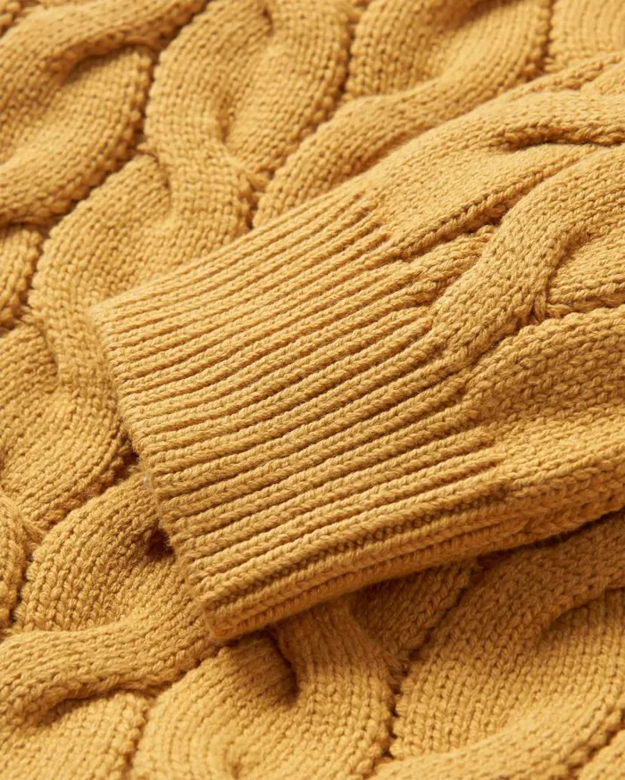 Women Tops Passenger Comfort Organic Knitted Jumper Mustard Gold Mustard Gold
