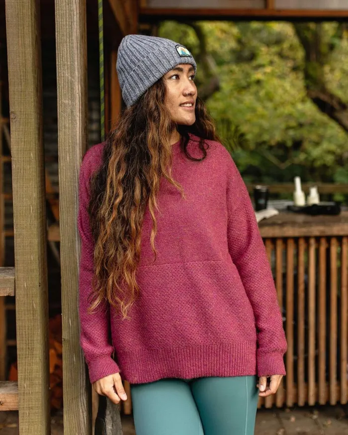 Women Tops Passenger Cove Recycled Knitted Jumper Rhubarb Rhubarb