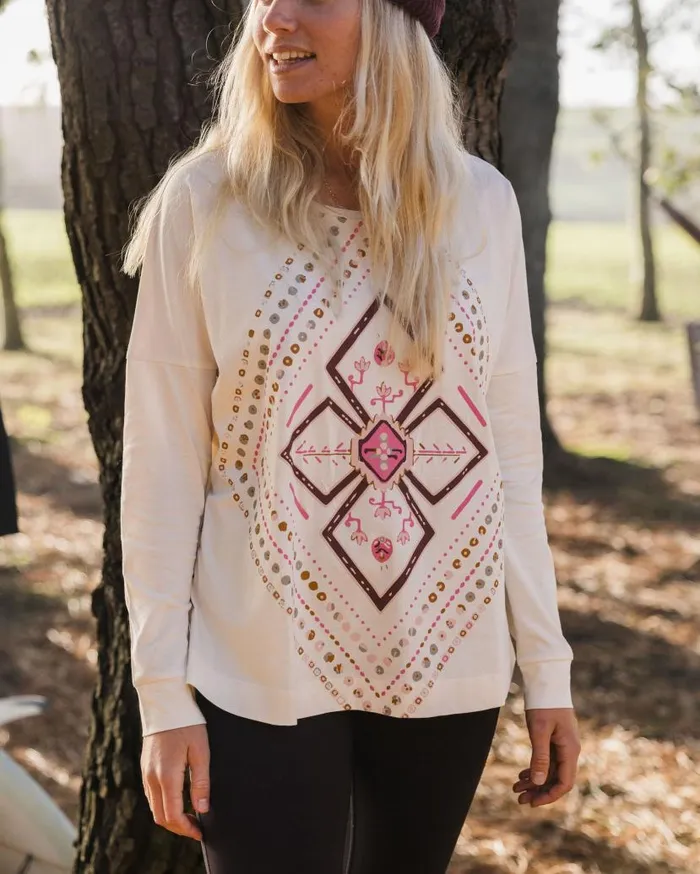 Women Tops Passenger Craft Organic Cotton LS TShirt Off White Off White