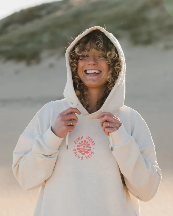 Women Tops Passenger Discovery Recycled Cotton Hoodie Milky Marl Milky Marl