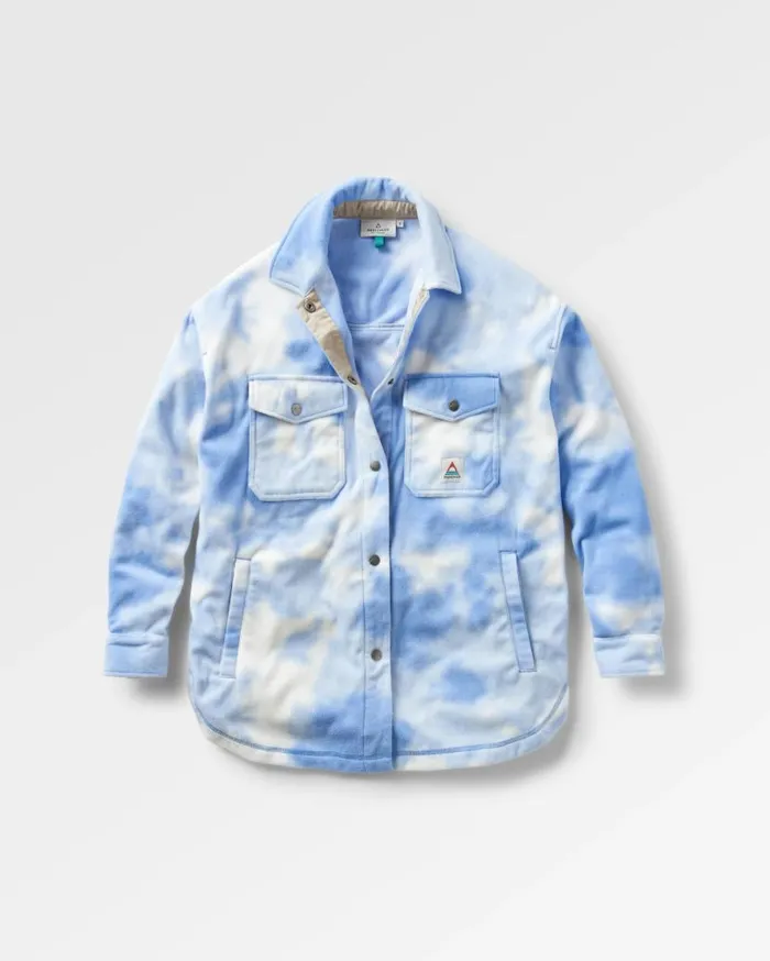 Women Tops Passenger East Recycled Polar Fleece Shirt Tie Dye Cornflower Tie Dye Cornflower