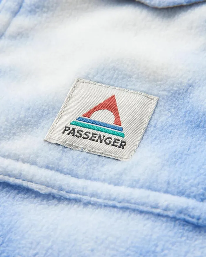 Women Tops Passenger East Recycled Polar Fleece Shirt Tie Dye Cornflower Tie Dye Cornflower