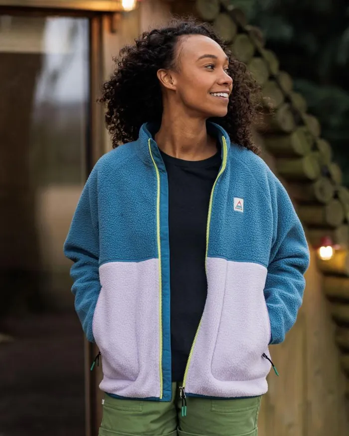Women Tops Passenger Fairbanks 20 Full Zip Recycled Sherpa Fleece Lilac Mist Lilac Mist