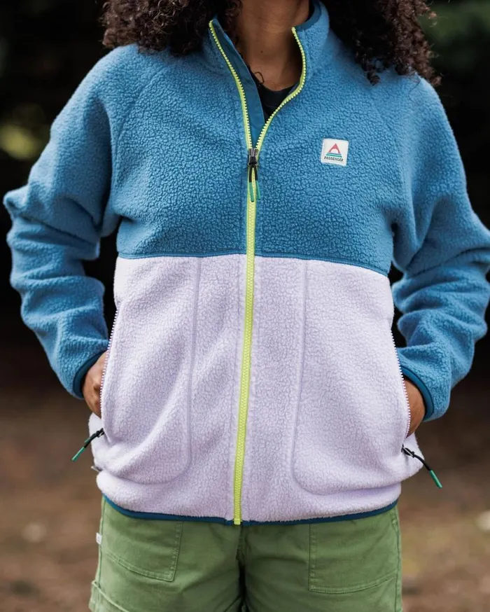 Women Tops Passenger Fairbanks 20 Full Zip Recycled Sherpa Fleece Lilac Mist Lilac Mist
